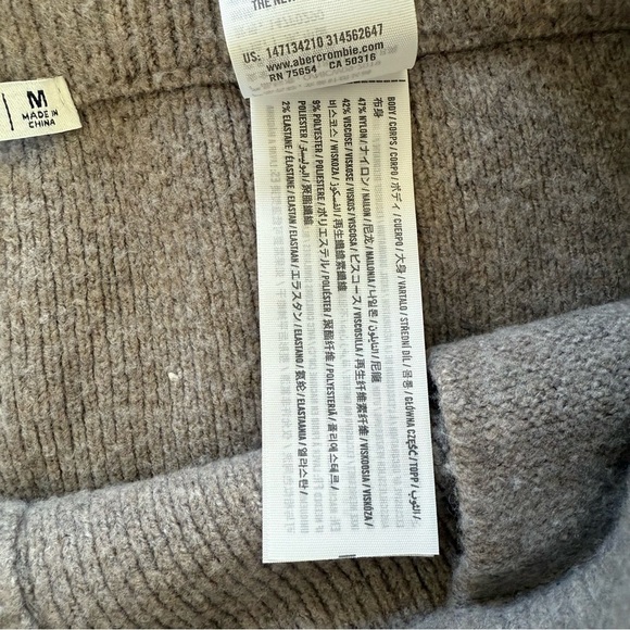 Abercrombie & Fitch Cozy Taupe 90’s Drawstring Sweater Joggers Medium - Picture 7 of 7